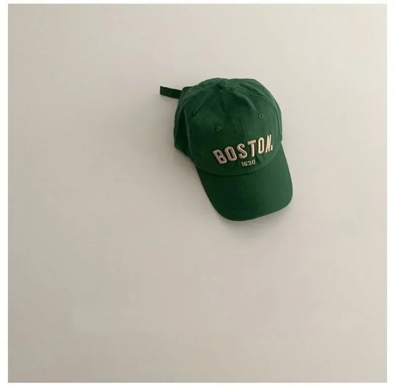 Solid Colors Letter Kids Baseball Cap Embroidery Children Girls Boys Sun Hat Spring Summer Outdoor Adjustable Visor Baby Cap