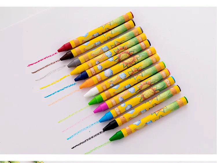 New Rabbit Pig 8 Colors/12 Colors Non-Toxic Crayon Oil Painting Stick Kids Student Pastel Pencils for Drawing Colored Pencils