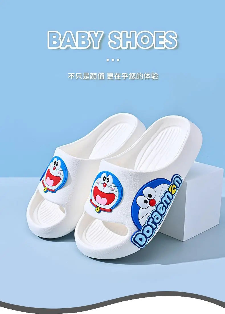 Kawaii sandals cartoon peripheral Doraemon anime cute blue fat soft-soled outer wear non-slip children's slippers gift wholesale