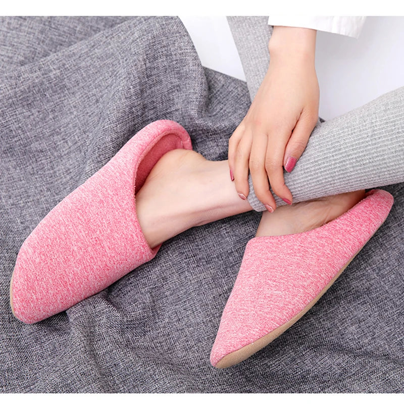 Winter Home Women Soft Fur Slippers Warm Soft Indoor Flat Slides Nonslip Cotton Couples Autumn Shoes Bedroom Slience Flats