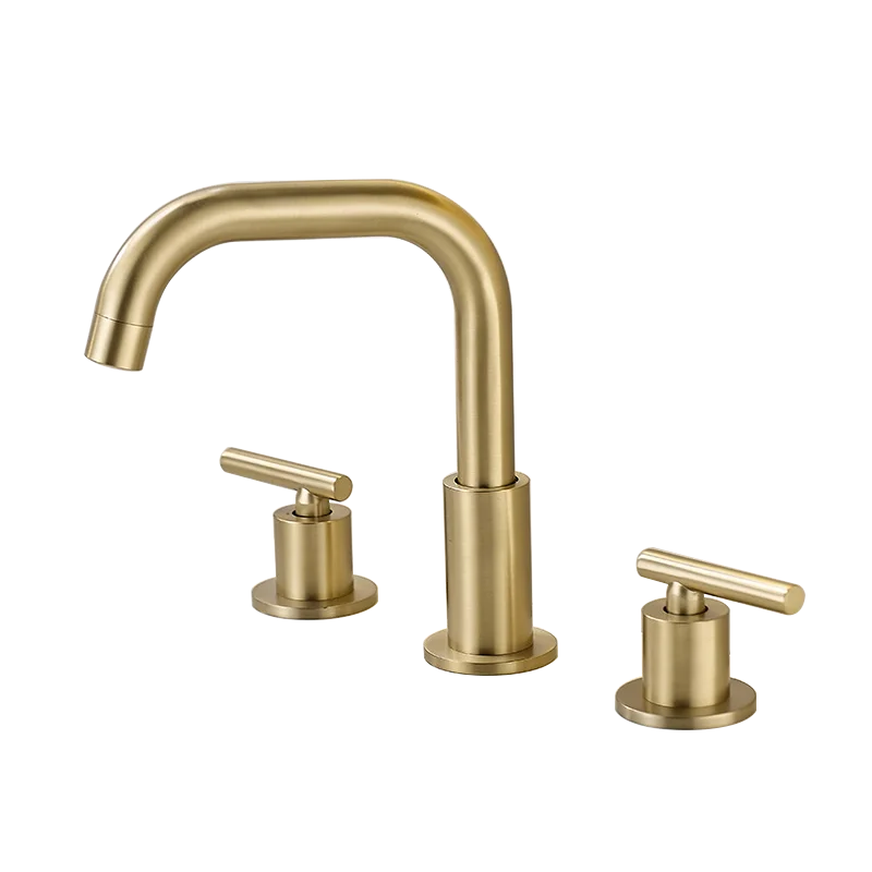 Brushed Gold Basin Faucets Total Brass Black Bathroom Faucet Black Sink Faucets 3 Hole Hot And Cold Waterfall Faucet Water Tap