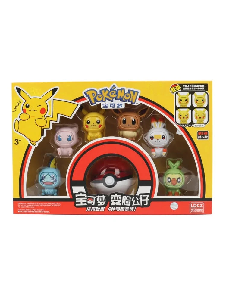 Pokemon Face Changing Anime Action Figure Kawaii 12 Kind Doll Dragon Ball Pokeball Pocket Monster Pikachu Child Toy Set kids toy