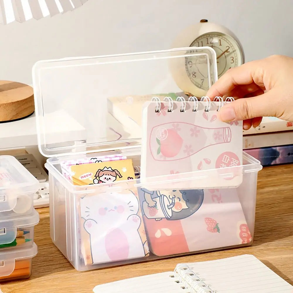 Transparent Stationery Storage Box Desktop Organizer Stationary Supplies Pen Holder Large Capacity Pen Pencil Case