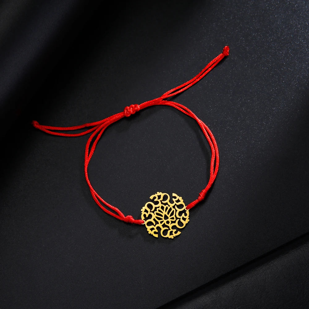 Dawapara OM Aum Symbol Adjustable Bracelet Chakra Hindu Yoga Spiritual Charm Lucky Amulet Stainless Steel Jewelry