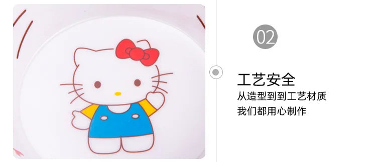 New Sanrio Hello Kitty Bowl My Melody Cartoon Children's Tableware Cute Creative Anti-drop Anti-scald Soup Bowl Kid for Gifts