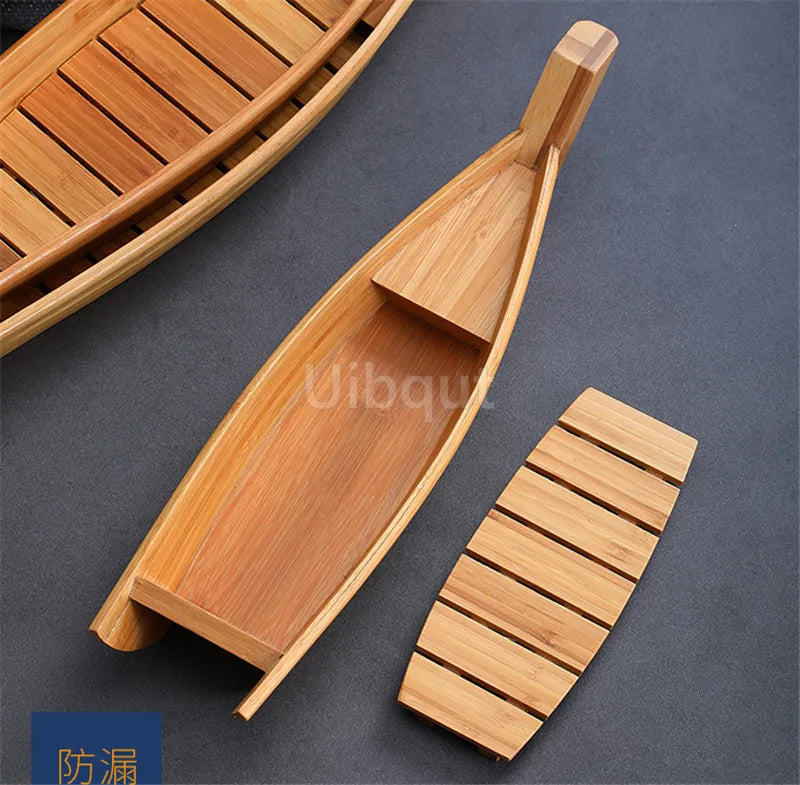 Japanese Cuisine Sushi Boats seafood Tool Wooden Shop Model Wood Handmade Simple ship Sashimi Assorted Cold Dishes sushi plate