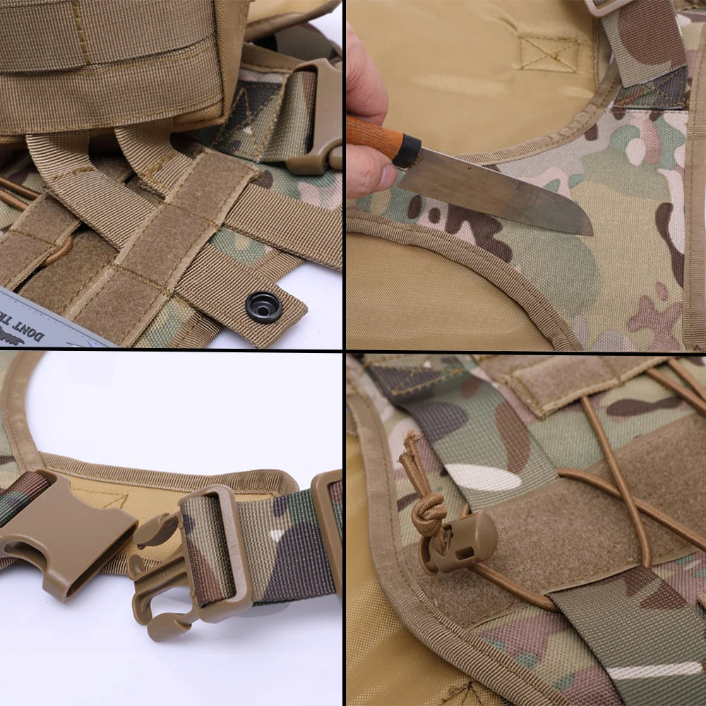 Large Dog Collar Military Dog Harness And Leash Set Pet Training Vest Tactical German Shepherd K9 Harnesses For All Sizes Dogs