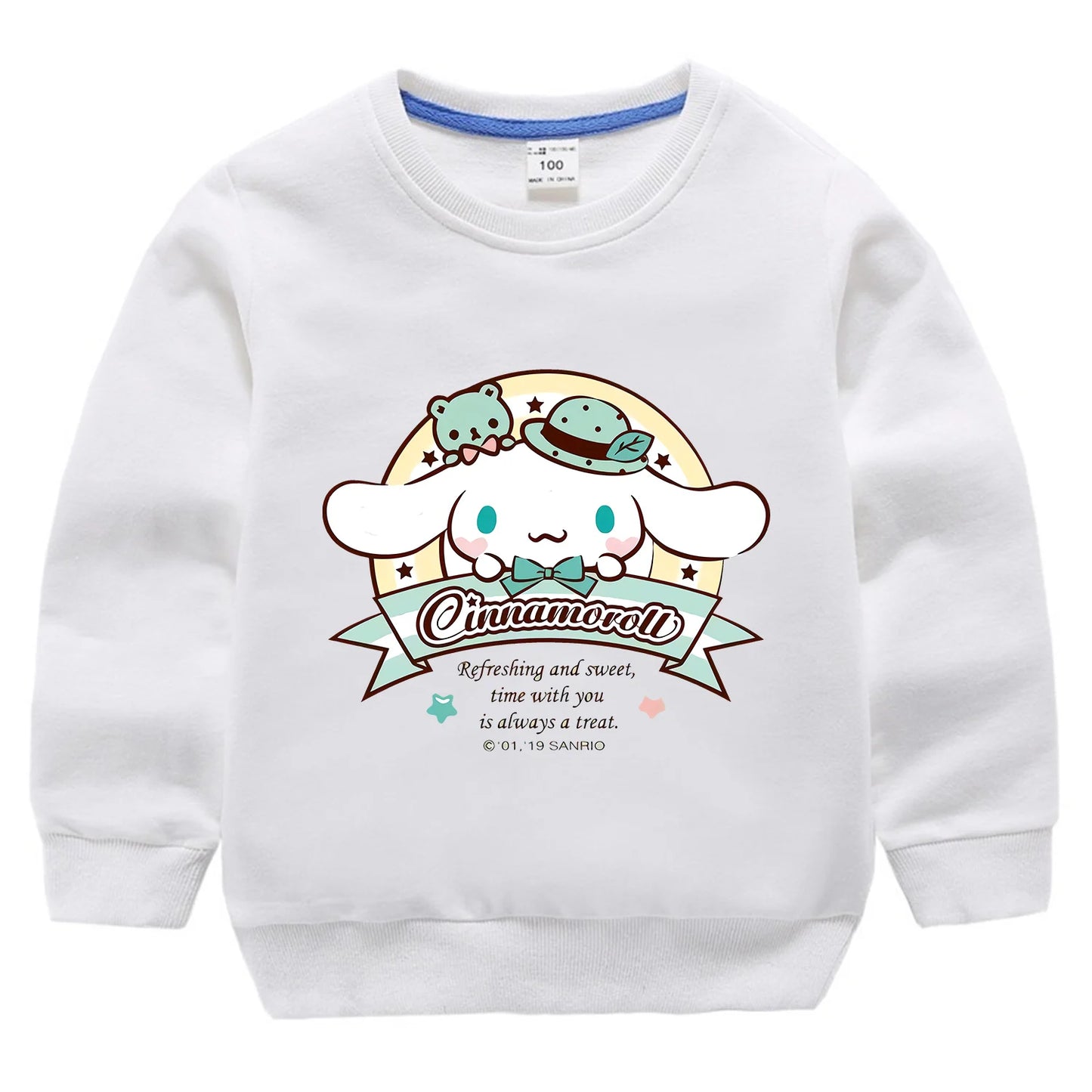 Sanrio Cinnamoroll Thin Hoodie for Children Kawaii Anime Clothing for Girl Boys Cute Trendy Hoodies Baby Clothes Sweatshirt Tops