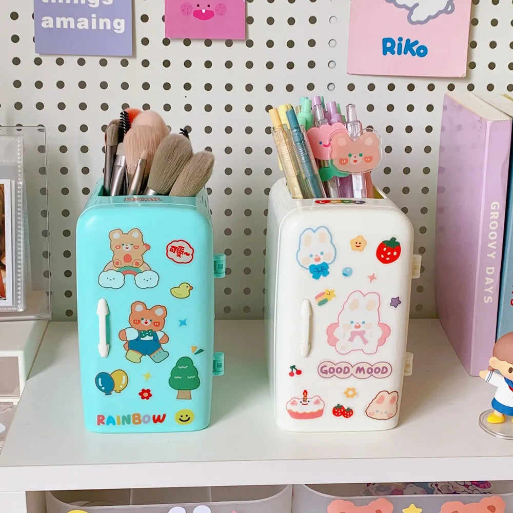 INS Style Pen Holder Creative Refrigerator Cute Large Capacity Desktop Storage Holder Fashion Sweet Multifunctional Pen Holder