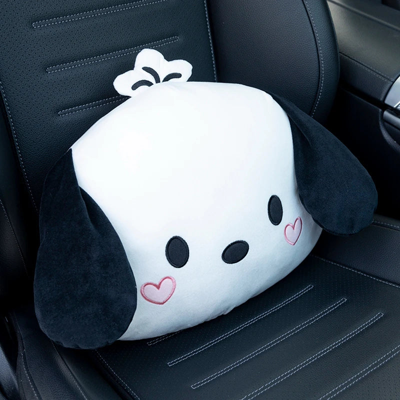 Cute Pochacco Headrest Seat Belt Cover For Car Seat Lovely Japanese Style Car Decoration Back Cushion Tissue Box Cover Gifts