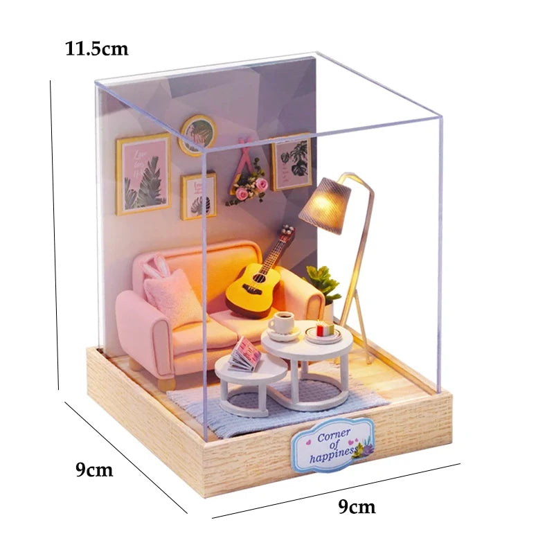 Mini Miniature Doll House DIY Small House Kit Making Room Toys Wooden Craft Home Bedroom Decorations with Furniture Dollhouse