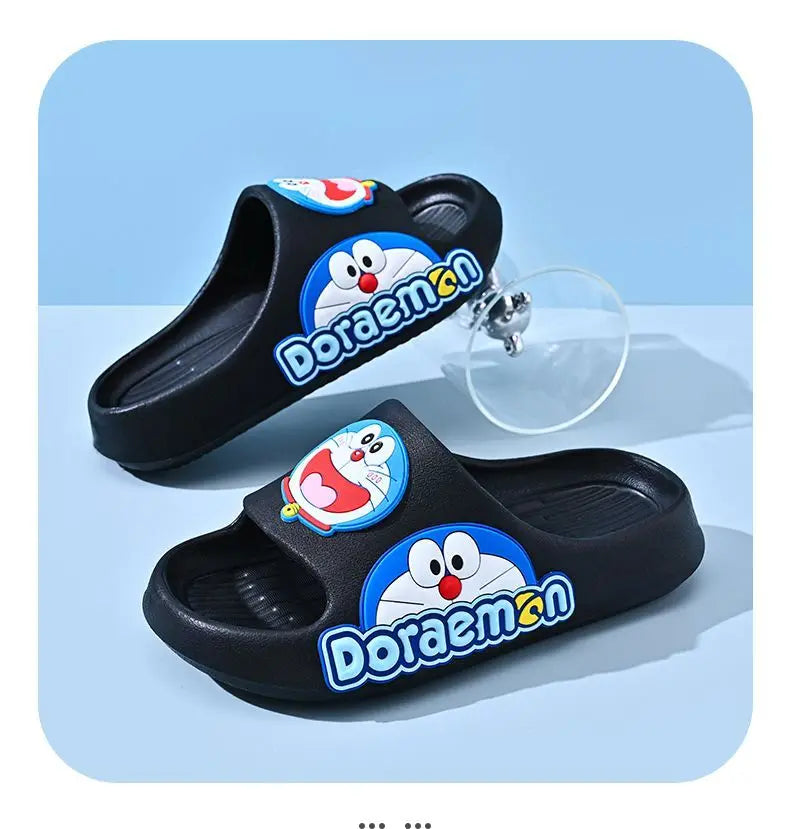 Kawaii sandals cartoon peripheral Doraemon anime cute blue fat soft-soled outer wear non-slip children's slippers gift wholesale