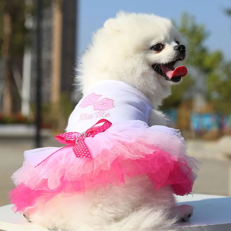 Summer Pet Princess Clothes Pet Dog Dress For Dogs Skirt Cotton Dog Wedding York chihuahua poodle For Dogs Skirts Cat Dresses