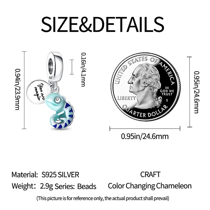925 Sterling Silver Exquisite Luminous Firefly Bulb Star Chameleon Charms Pendants Fit Pandach 925 Original Bracelet DIY Jewelry