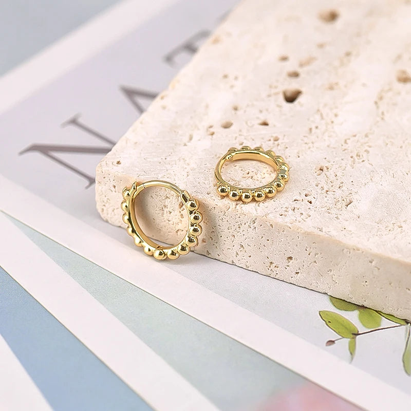 925 Sterling Silver Needle Metal Sea Shell Pendant Hoop Earrings Ball Round Moon Dangle Earrings for Women Party Fashion Jewelry