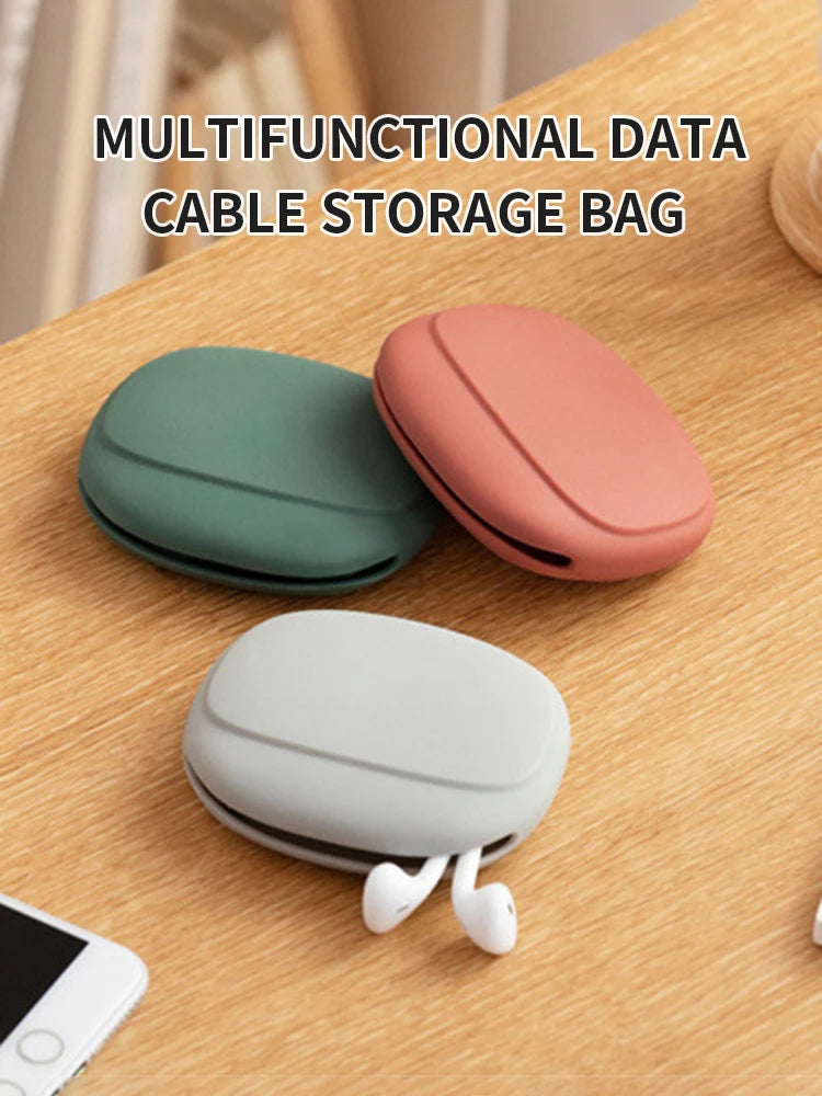 Silicone Storage Bag, Data Cable Storage Bag, Multifunctional And Convenient Headphone Charger Storage Box