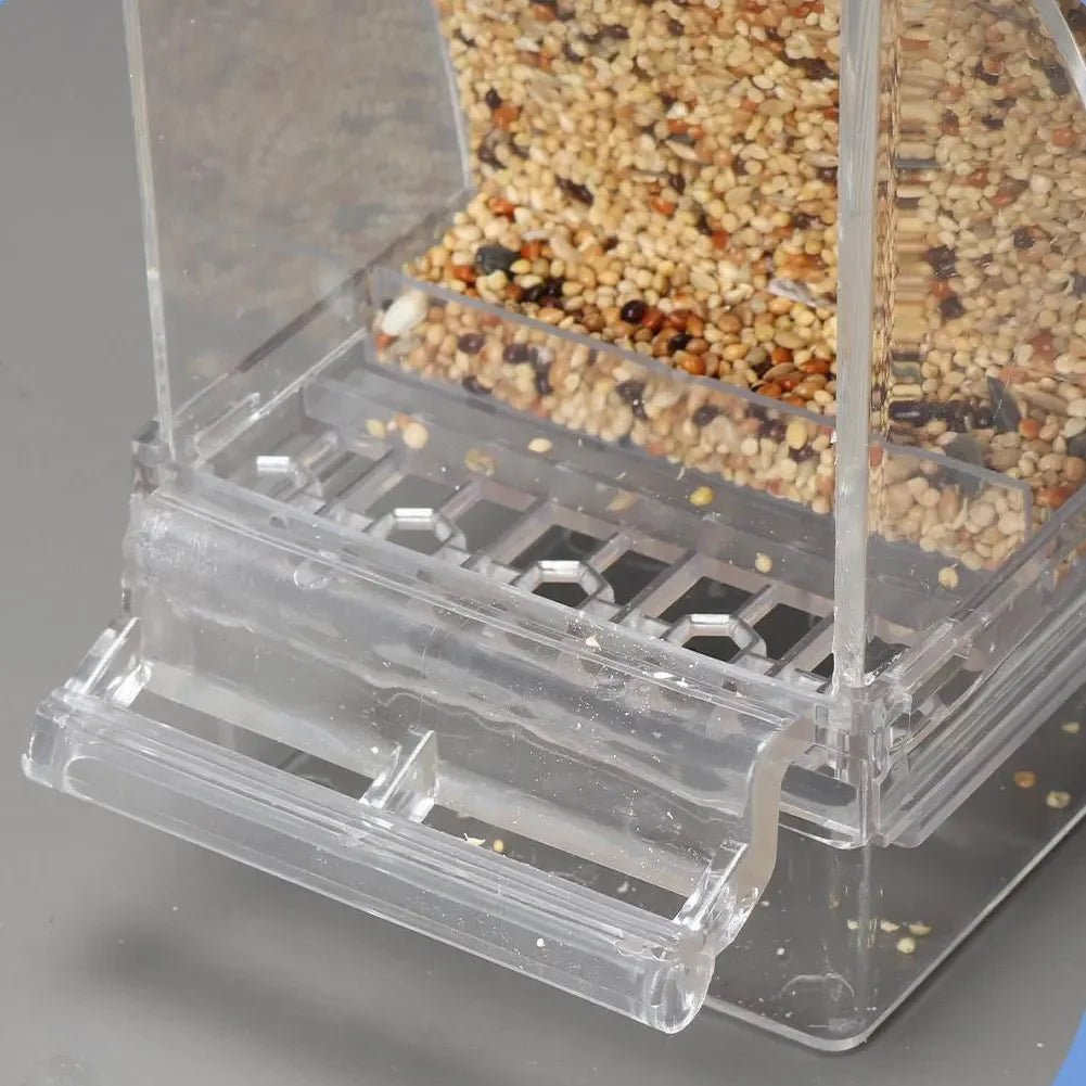 Automatic Bird Feeders No Mess Parrot Feeder Drinker Acrylic Seed Food Container Cage Accessories For Small And Medium Parakeets