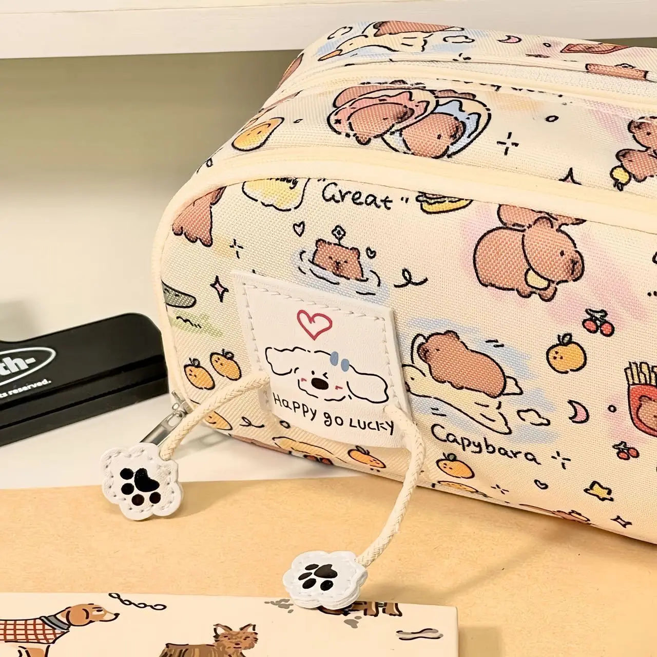 Kawaii Capybara Pencil Case Children's Pencil Case Pencil Box	 Girl School Kit School Supply Aesthetic Stationery Back To School