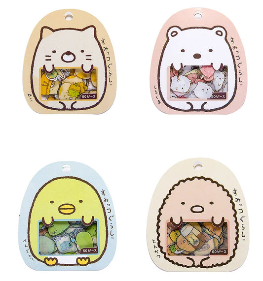 50 Pcs/Bag DIY Cute Cartoon Kawaii PVC Stationery Stickers Lovely Cat Bear Sticker for Diary Decoration Note Sticker Flakes