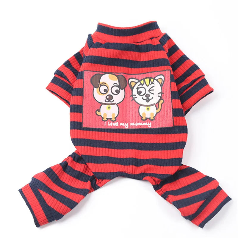 Dog Pajamas Pet Clothes for Small Dogs Cat Overall Suit Dog Puppy Jumpsuit for Dogs Chihuahua Sleepingwear Pet Clothing Coat