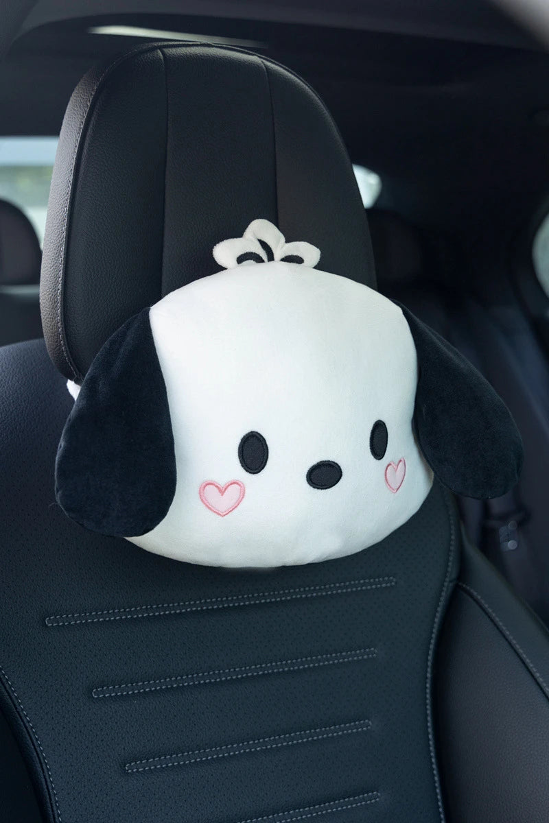 Cute Pochacco Headrest Seat Belt Cover For Car Seat Lovely Japanese Style Car Decoration Back Cushion Tissue Box Cover Gifts
