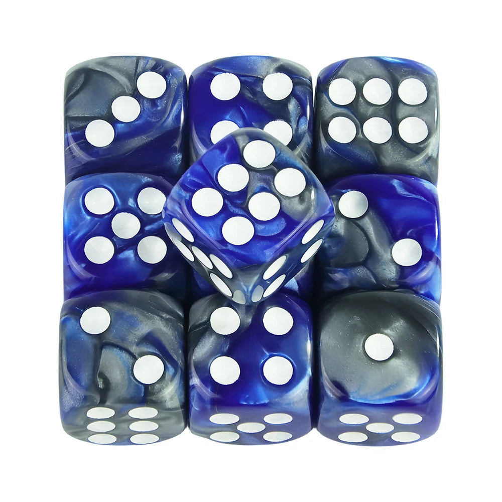 Premium Quality Pip D6 Dice Set for Table Board Gaming - 12mm Mixed Color, Pack of 10