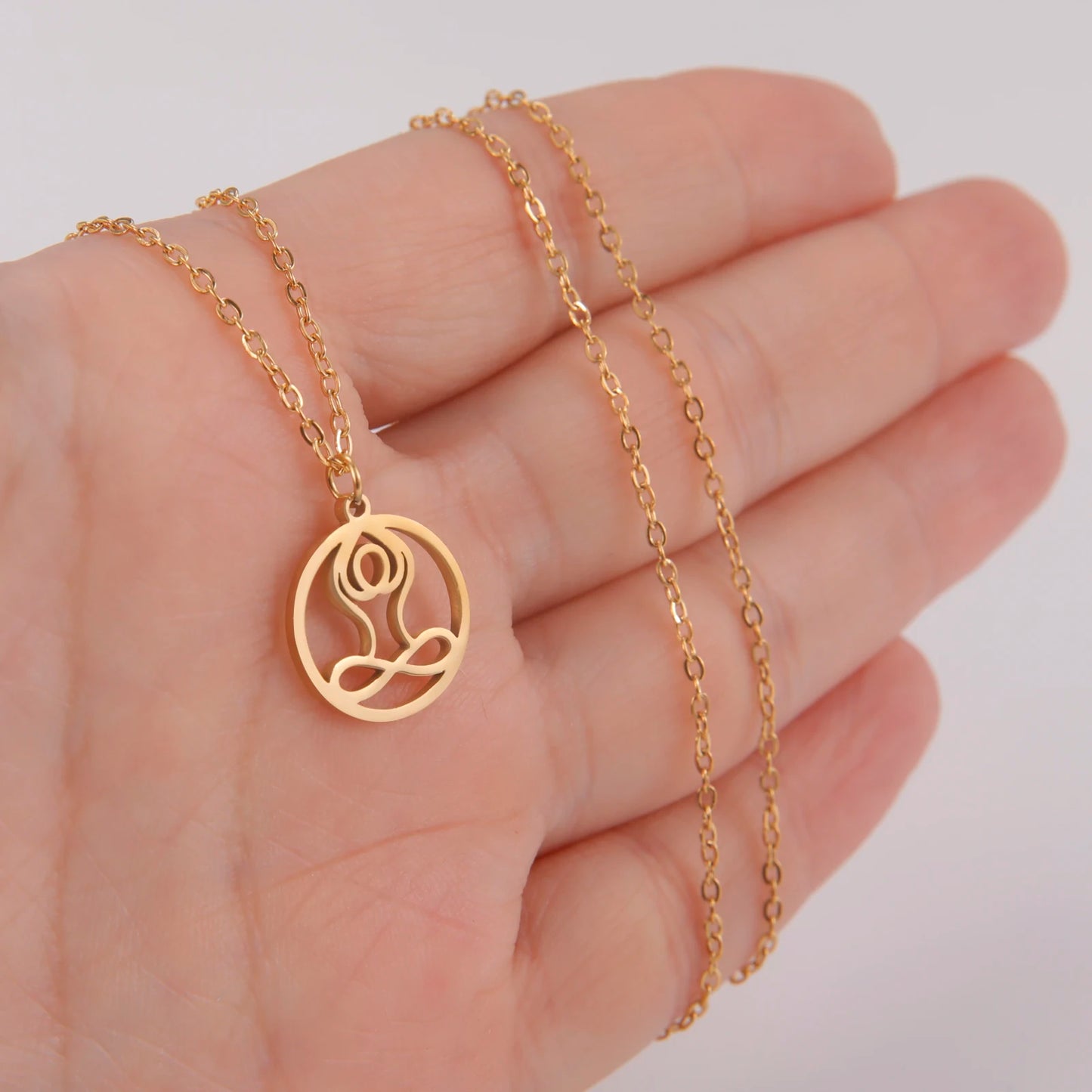 EUEAVAN 5pcs OM Buddhism Lotus Stainless Steel Charms for Jewelry Making Yoga Flower of Life Pendant DIY Necklace Bracelet Gifts