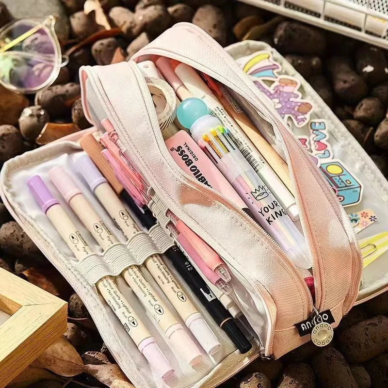 Large Capacity Pencil Case Kawaii Cute Pencil Cases Student Pen Case Big School Supplies Stationery Pencil Bags Box Pencil Pouch