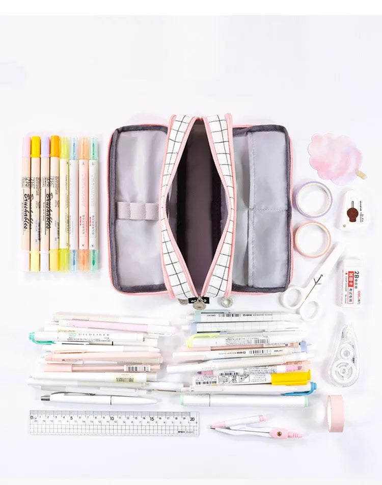 Large Capacity Pencil Case Kawaii Cute Pencil Cases Student Pen Case Big School Supplies Stationery Pencil Bags Box Pencil Pouch