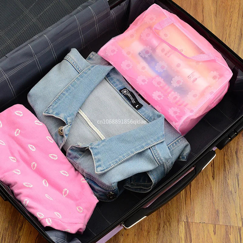 Transparent Waterproof PVC Cosmetic Storage Bag Multicolour Women Organizer for Makeup Pouch Compression Travelling Bath Bags