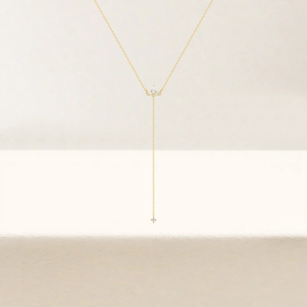 CANNER 925 Sterling Silver Y-shaped Kite Shaped Zircon Sparkling Clavicle Necklace For Women 18k Gold Ins Chain Fine Jewelry