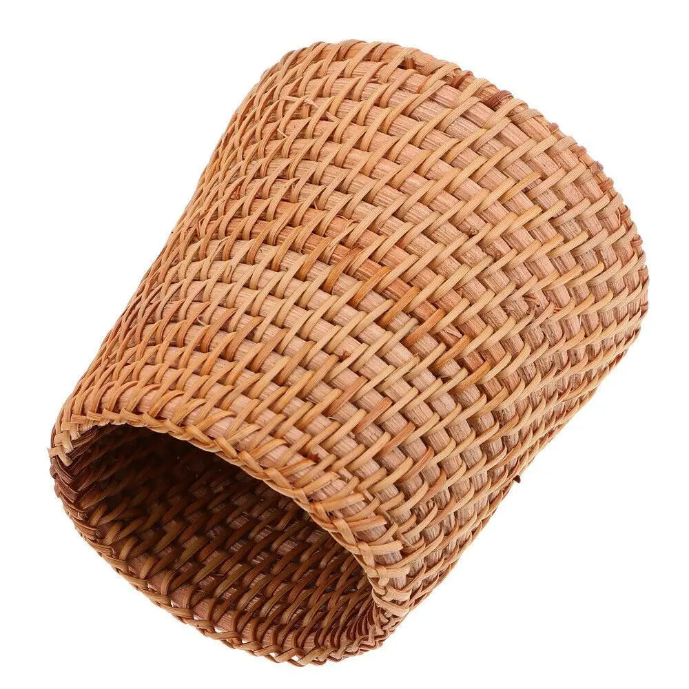 Handmade Rattan Pencil Holder Home Decoration Sundries Storage Basket Tableware Storage Household Pen Container Student Gifts