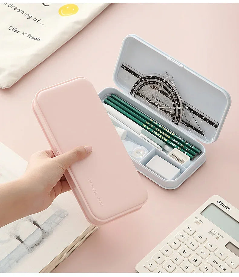 Pencil case Cute and creative minimalist stationery storage box student pencil case storage and organization gel pens stationery