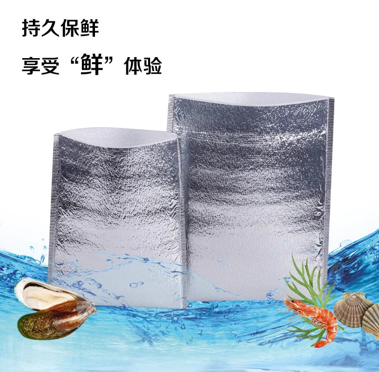 10 Pcs Aluminum Foil Insulated Food Storage Ice Bag Picnic Bags Thermal Cooler Reusable Lunch Snack Bento Picnic Hot &Cold Pouch