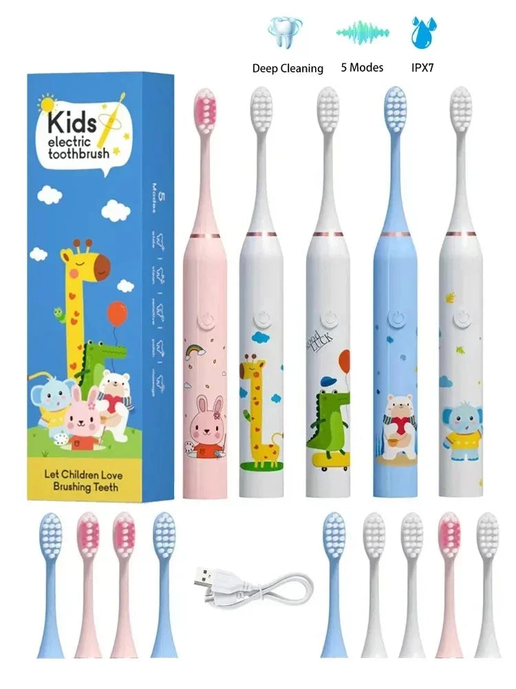 New Child Sonic Electric Toothbrush Electric Usb Cartoon Toothbrush for Kids Replace Toothbrush Kids Electric Toothbrush