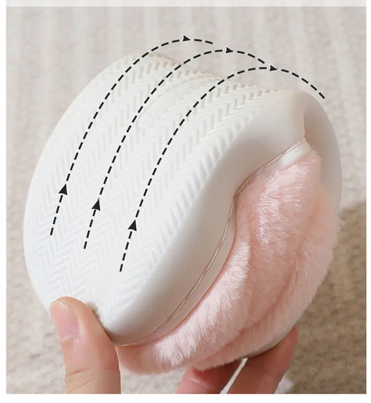 New Winter Women Lovely Cat Plush Slippers Warm Shoes Slides Cute Cartoon Cat Fuzzy Slippers Men Soft Footwear Home Cotton Shoes