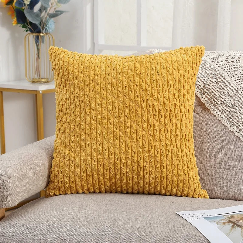 Blue Throw Pillow Covers 18x18 Inch Decor Couch Cushion Cover Farmhouse Soft Corduroy Boho Home Decors for Bed Sofa Living Room