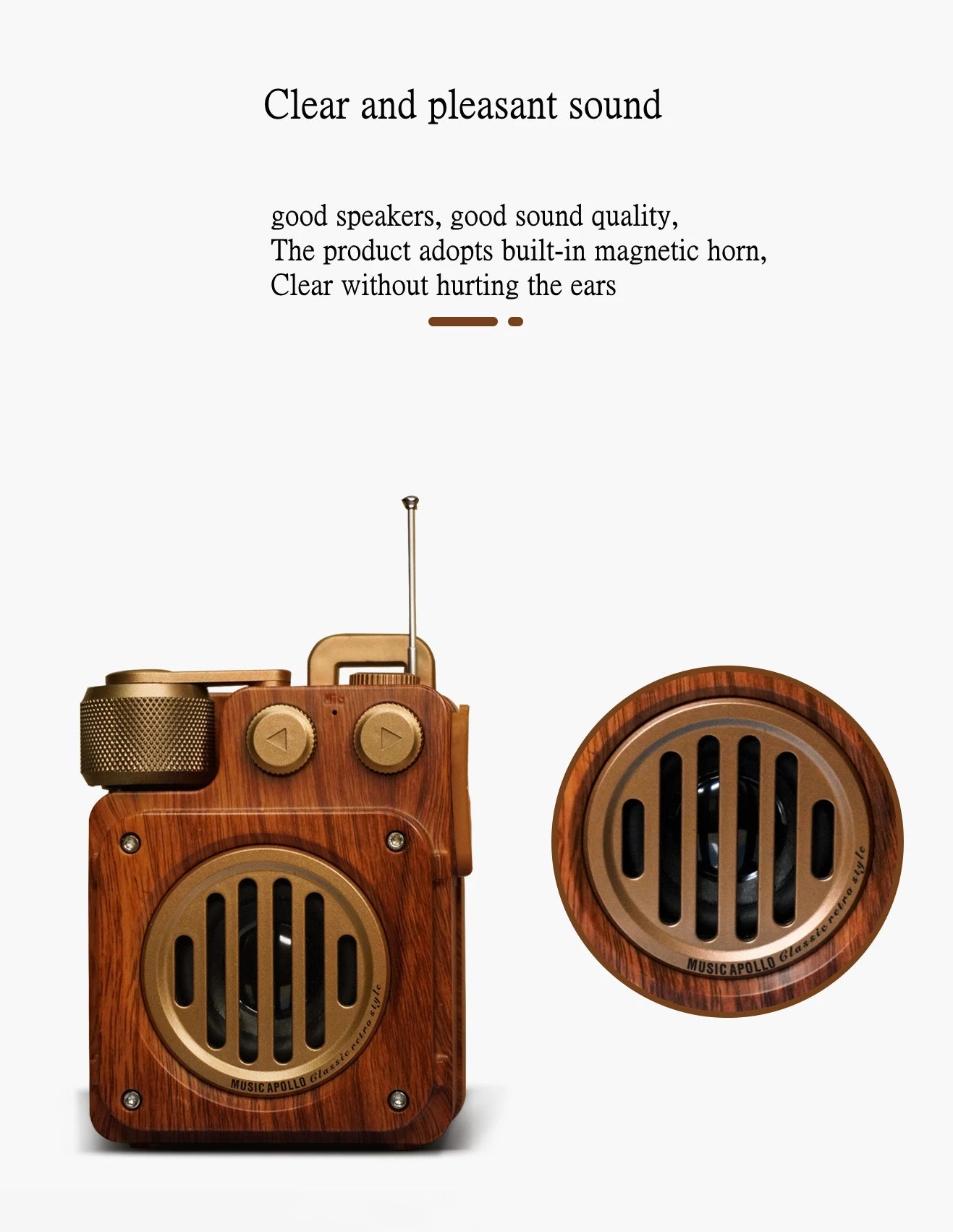 American retro mini  FM radio wireless bluetooth speaker portable subwoofer outdoor  small steel gun creative caixa de som