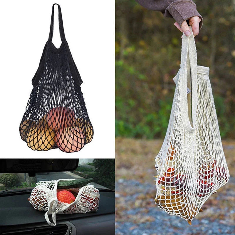 Reusable Grocery Produce Bags Cotton Mesh String Net Tote Bag Fruit Vegetable