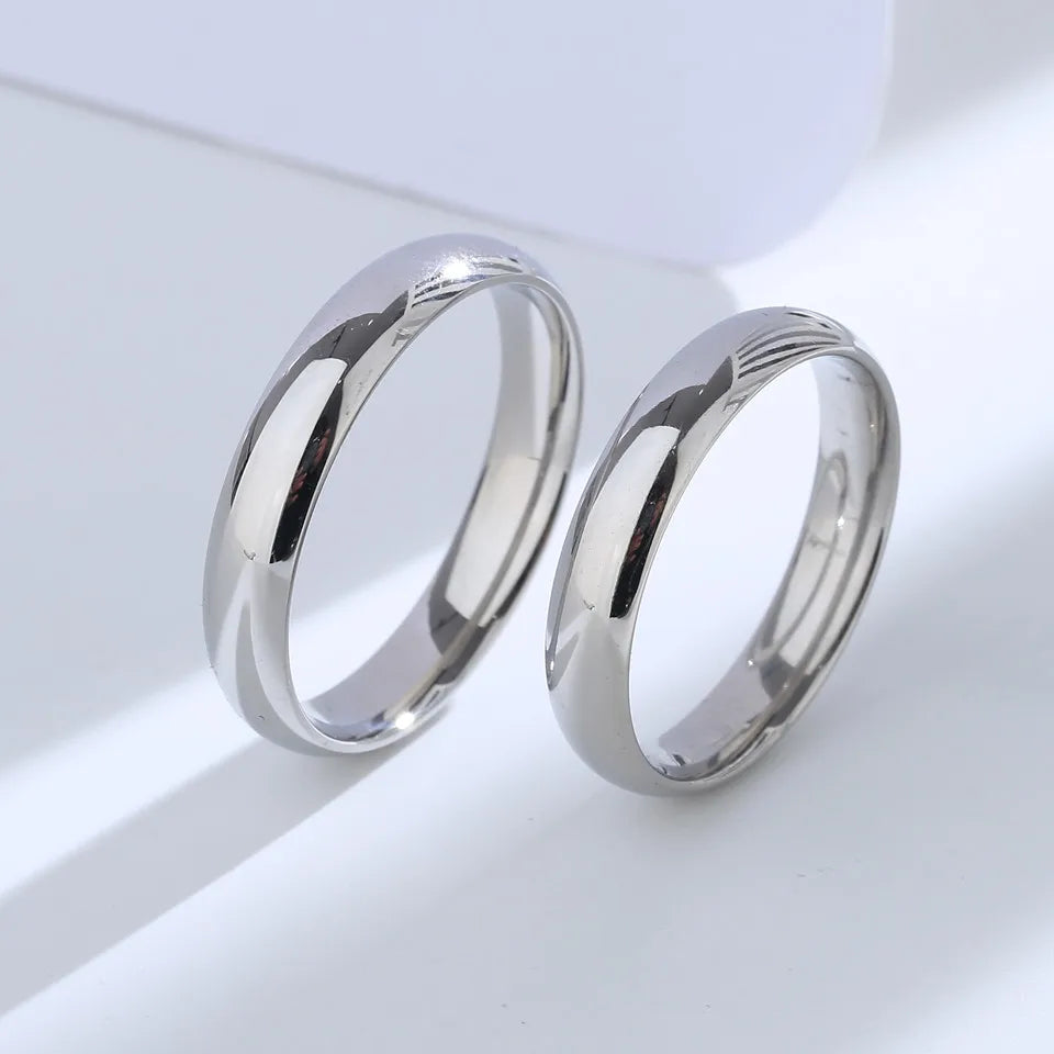 Buyee 925 Sterling Silver Couples Ring Sets Light Polishing Simple Ring for Woman Man Classic Fashion Wedding Jewelry Circle