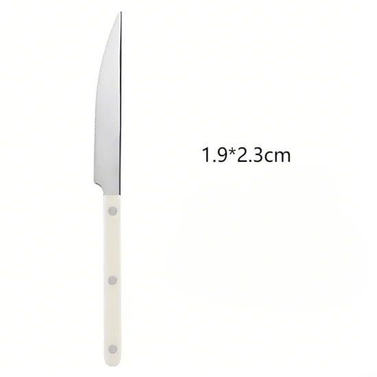 304 Stainless steel western tableware light luxury rivet handle household steak knife and fork dessert fork and spoon set
