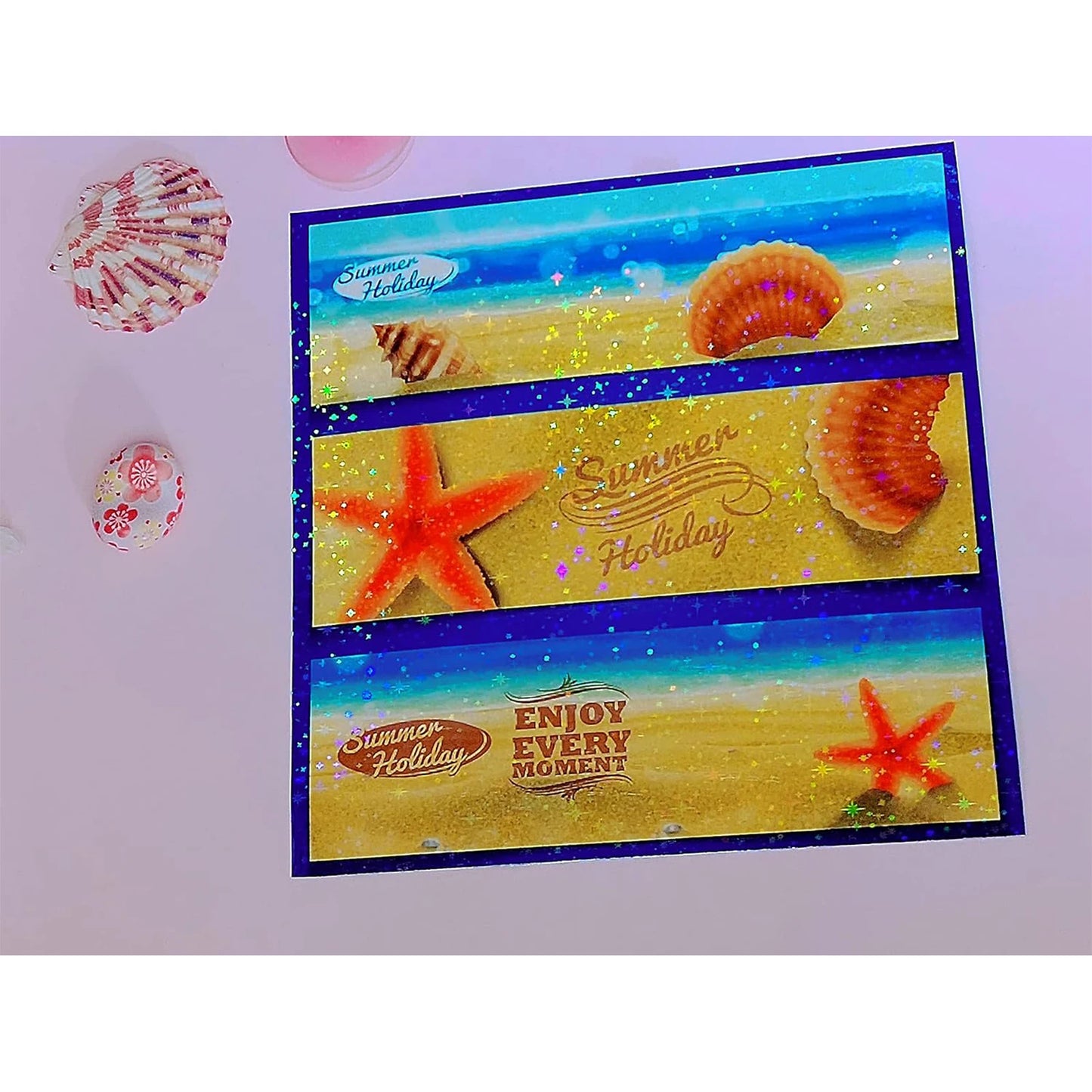 ESHANG 50 Sheets Waterproof Cold Laminating Film A6 4.1x5.8inch Self-adhesive paper film DIY Package Card Photo Laminating Film.