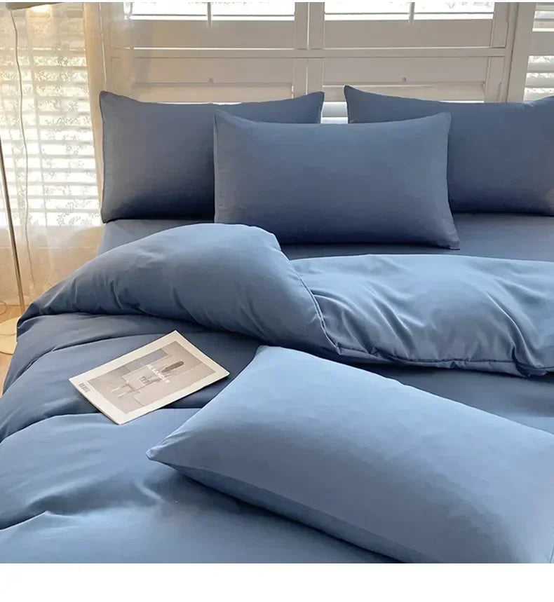 Solid Color Simple 3 Four-piece Set Student Dormitory Household Bed Sheet Kit