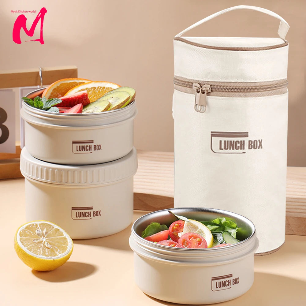 Thermal Lunch Box Portable Stackable Bento Japanese Style Leakproof Bento Box Microwave oven Dinnerware for Students