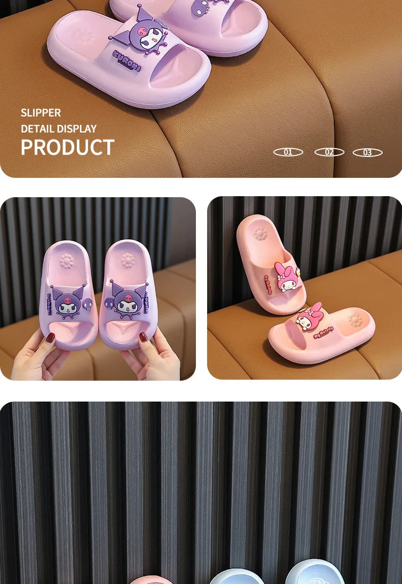 Sanrio Children's Slippers Baby Indoor Flip-Flops Boys and Girls Bathroom Non-slip Sense of Cloud Sandals