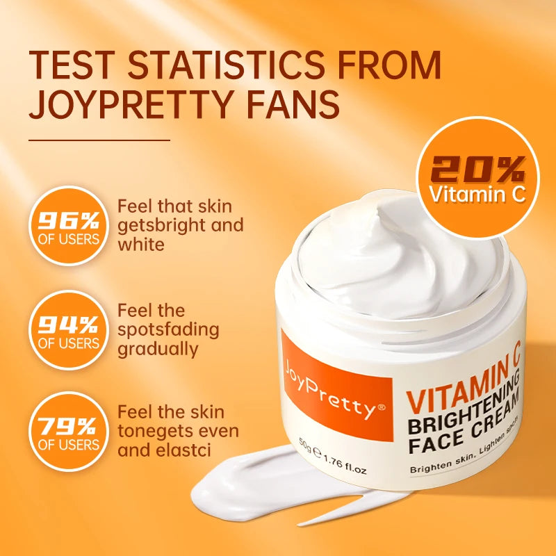 JoyPretty VC Whitening Face Cream Herbal Acne Treatment Set Retinol Anti Wrinkle Combo For Dark Skin Cream Facial Skin Care 50g