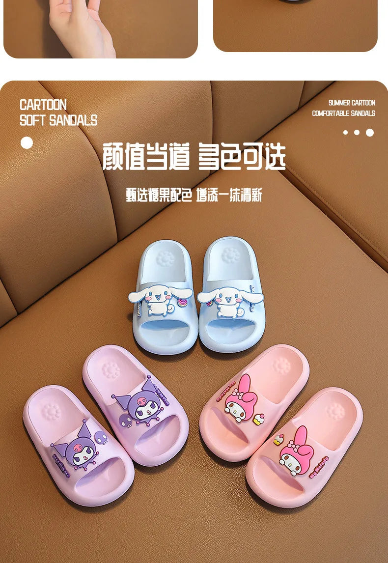 Sanrio Children's Slippers Baby Indoor Flip-Flops Boys and Girls Bathroom Non-slip Sense of Cloud Sandals