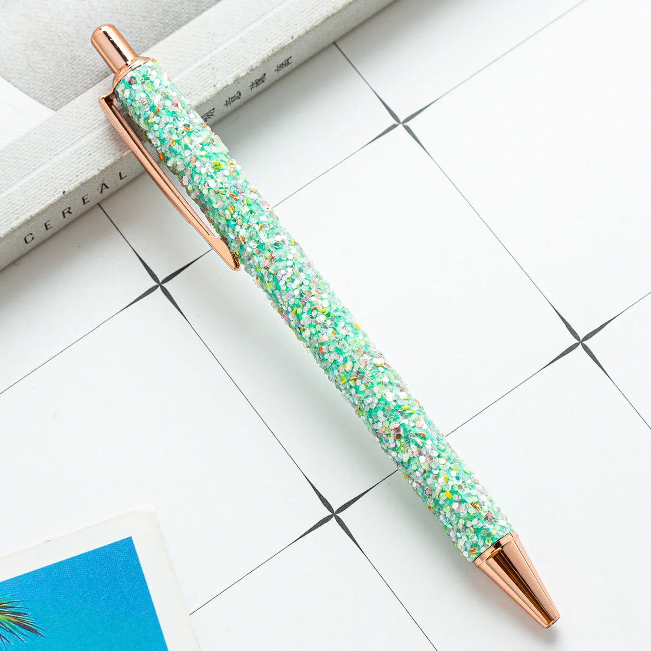 Lytwtw's-Rhinestone Roller Ballpoint Pen Luxury Cute Wedding Rose Gold Metal Stationery School Office Supply Spinning 4 Pieces