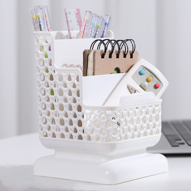 School Stationery Makeup Organizer Desktop Storage Box Container for Cosmetics Stationery Plastic Organizer School Office Supply