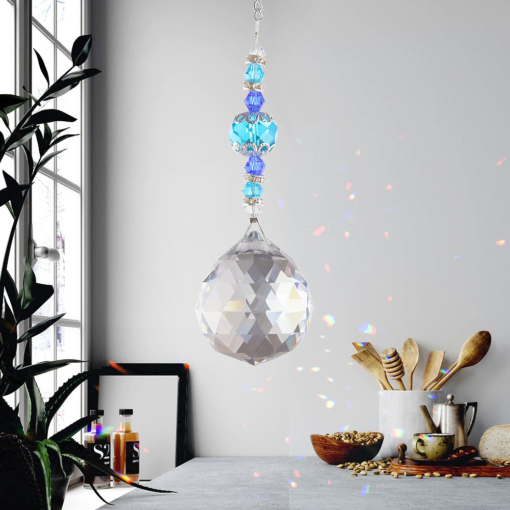 Transparent Ball Crystal Light Collection Pendant Durable Hangable Crystal Reflective Jewelry Window Accessories for Living Room